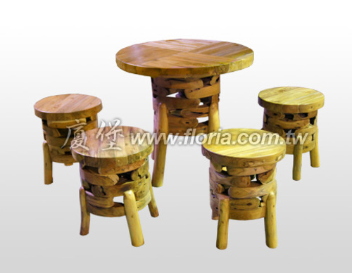 原木桌椅(一桌四椅)產品圖
