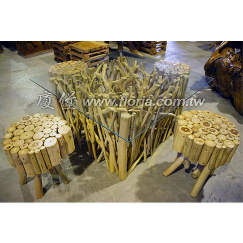 原木桌椅(一桌四椅)產品圖